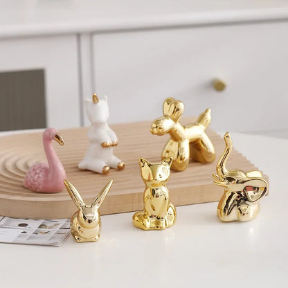 Keramischer Tier Schmuckhalter – Boho Wohnkultur Schmuck Organizer - Kaninchen