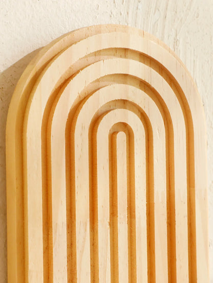 Boho Stil Holz Wandregal - Geometrische Wandmontierte Regale, Naturholz-Finish, Moderne Wohnkultur, Pflanzenhalter Kreis
