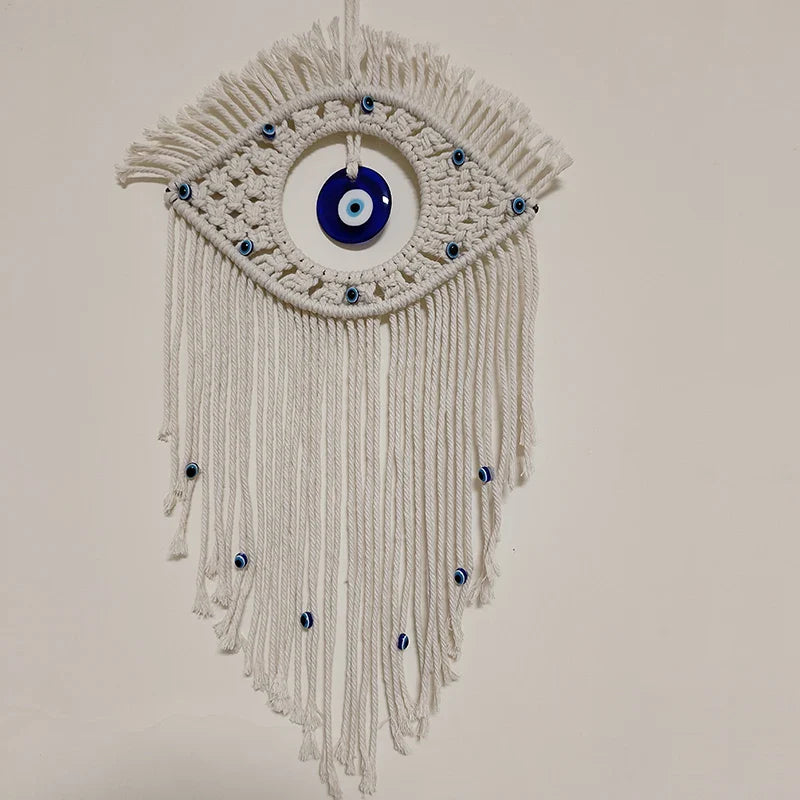 🧿 Evil Eye Makramee Wandbehang – Handgemachter Boho Wohnkultur Wandteppich