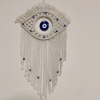 🧿 Evil Eye Makramee Wandbehang – Handgemachter Boho Wohnkultur Wandteppich