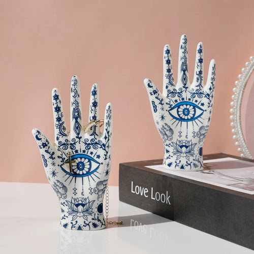 Keramischer böser Blick Hand Schmuckhalter