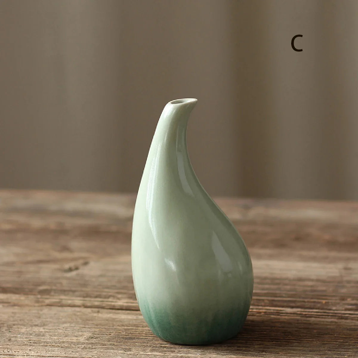 einfache keramische Vase in Teal-Dekoration, Wohnzimmer Esszimmertisch-Dekor, hydroponische Pflanze kleine Vase Boho Wohnkultur