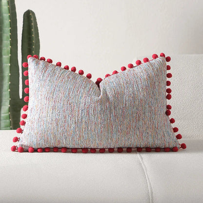 Boho Dekokissenbezug mit Quastenakzenten – 30 cm x 50 cm