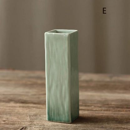 einfache keramische Vase in Teal-Dekoration, Wohnzimmer Esszimmertisch-Dekor, hydroponische Pflanze kleine Vase Boho Wohnkultur