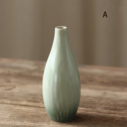 einfache keramische Vase in Teal-Dekoration, Wohnzimmer Esszimmertisch-Dekor, hydroponische Pflanze kleine Vase Boho Wohnkultur