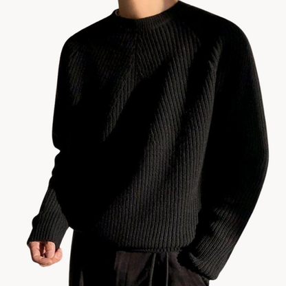 Arne - Warm ribbed sweater with round neckline