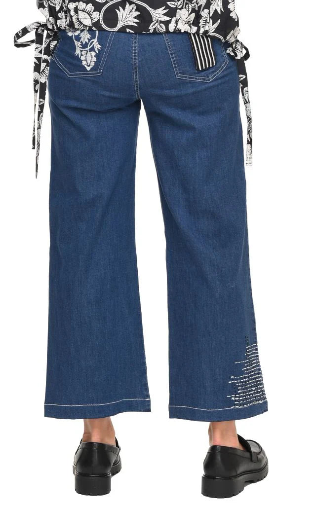 Tulip Clothing Wylie Denim Damenhose mit Ernteblumen