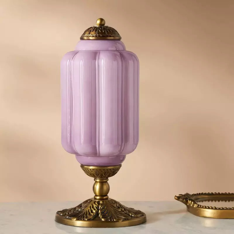 Vintage Opal Glass Table Lamp – Elegant Bedside or Living Room Lighting Fixture, 20 Inches Tall, Soft Diffused Light | Premium Comfort Home & Wellness Product UK