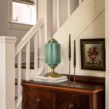 Vintage Opal Glass Table Lamp – Elegant Bedside or Living Room Lighting Fixture, 20 Inches Tall, Soft Diffused Light | Premium Comfort Home & Wellness Product UK