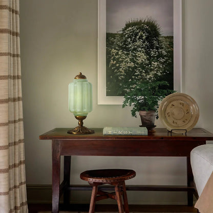 Vintage Opal Glass Table Lamp – Elegant Bedside or Living Room Lighting Fixture, 20 Inches Tall, Soft Diffused Light | Premium Comfort Home & Wellness Product UK