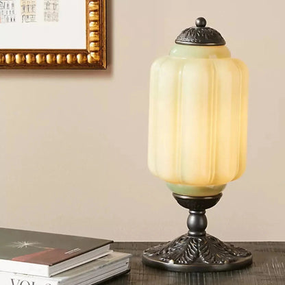 Vintage Opal Glass Table Lamp – Elegant Bedside or Living Room Lighting Fixture, 20 Inches Tall, Soft Diffused Light | Premium Comfort Home & Wellness Product UK