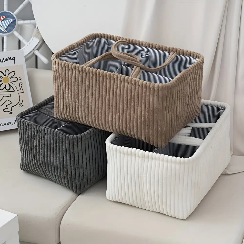 Storage Basket with Compartments | Organizer Basket with Handles | Ordnalia