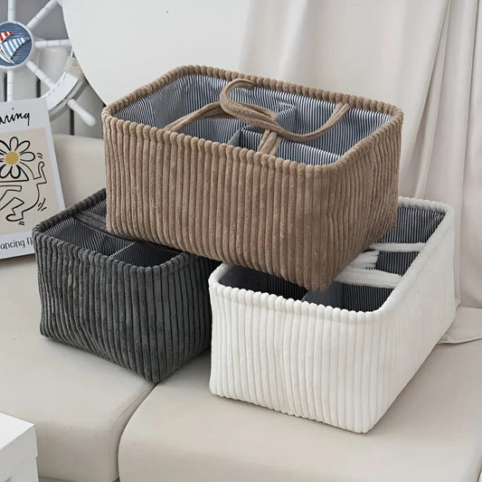 Storage Basket with Compartments | Organizer Basket with Handles | Ordnalia