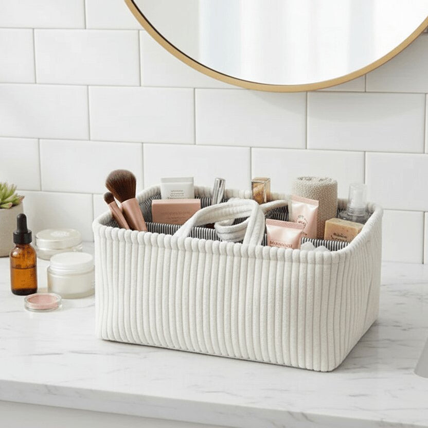 Storage Basket with Compartments | Organizer Basket with Handles | Ordnalia