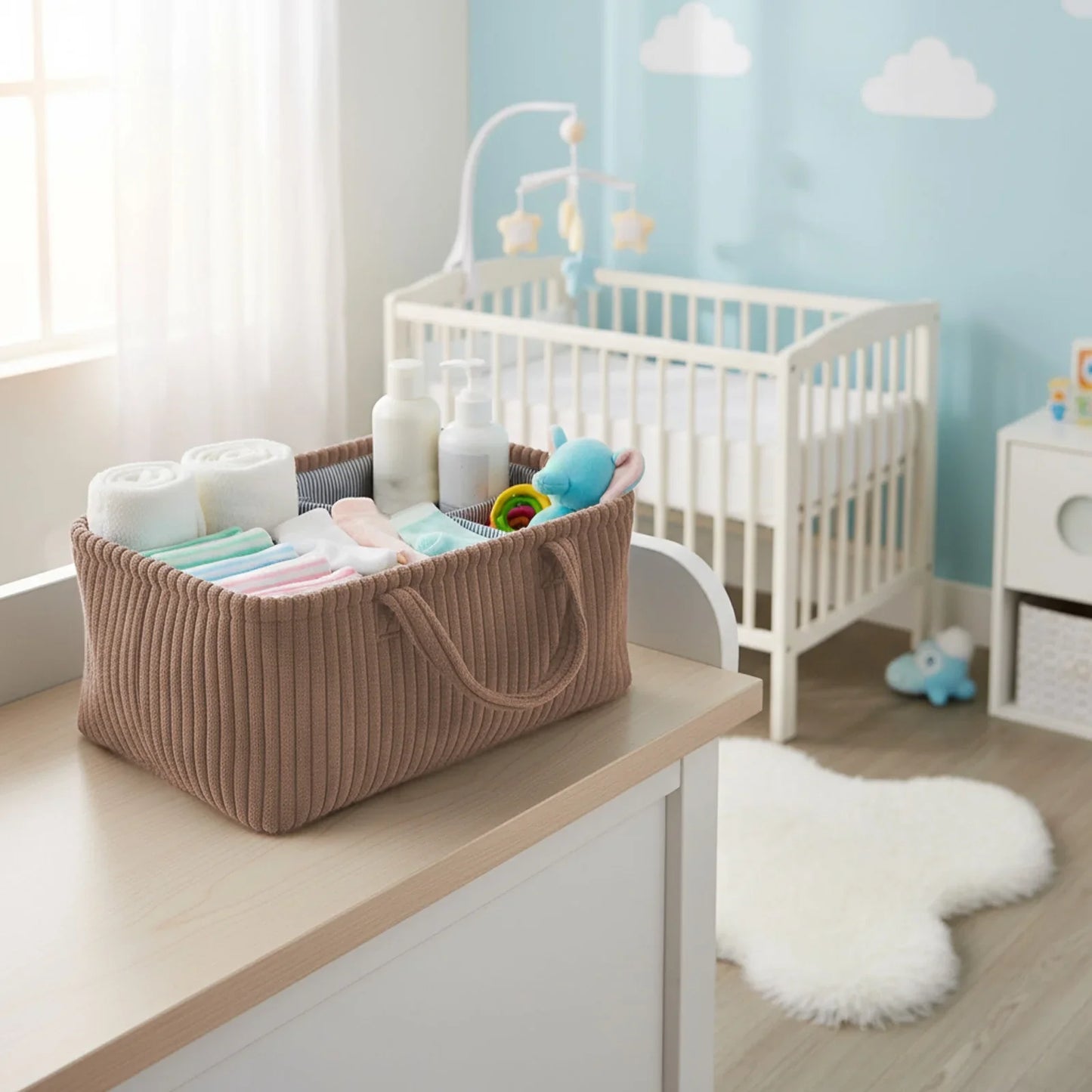 Storage Basket with Compartments | Organizer Basket with Handles | Ordnalia