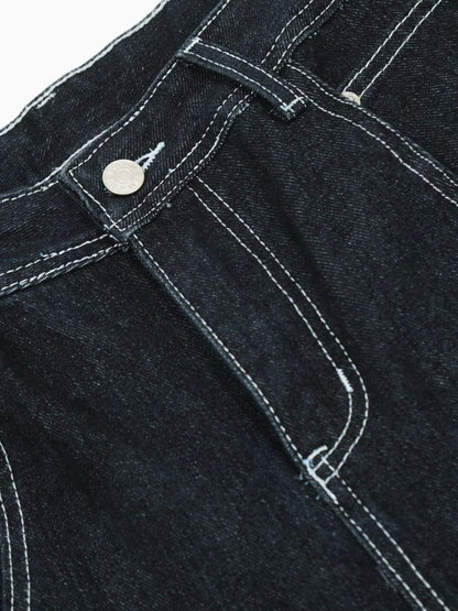 Herren Cargo Straight Jeans mit Kontrastnähten