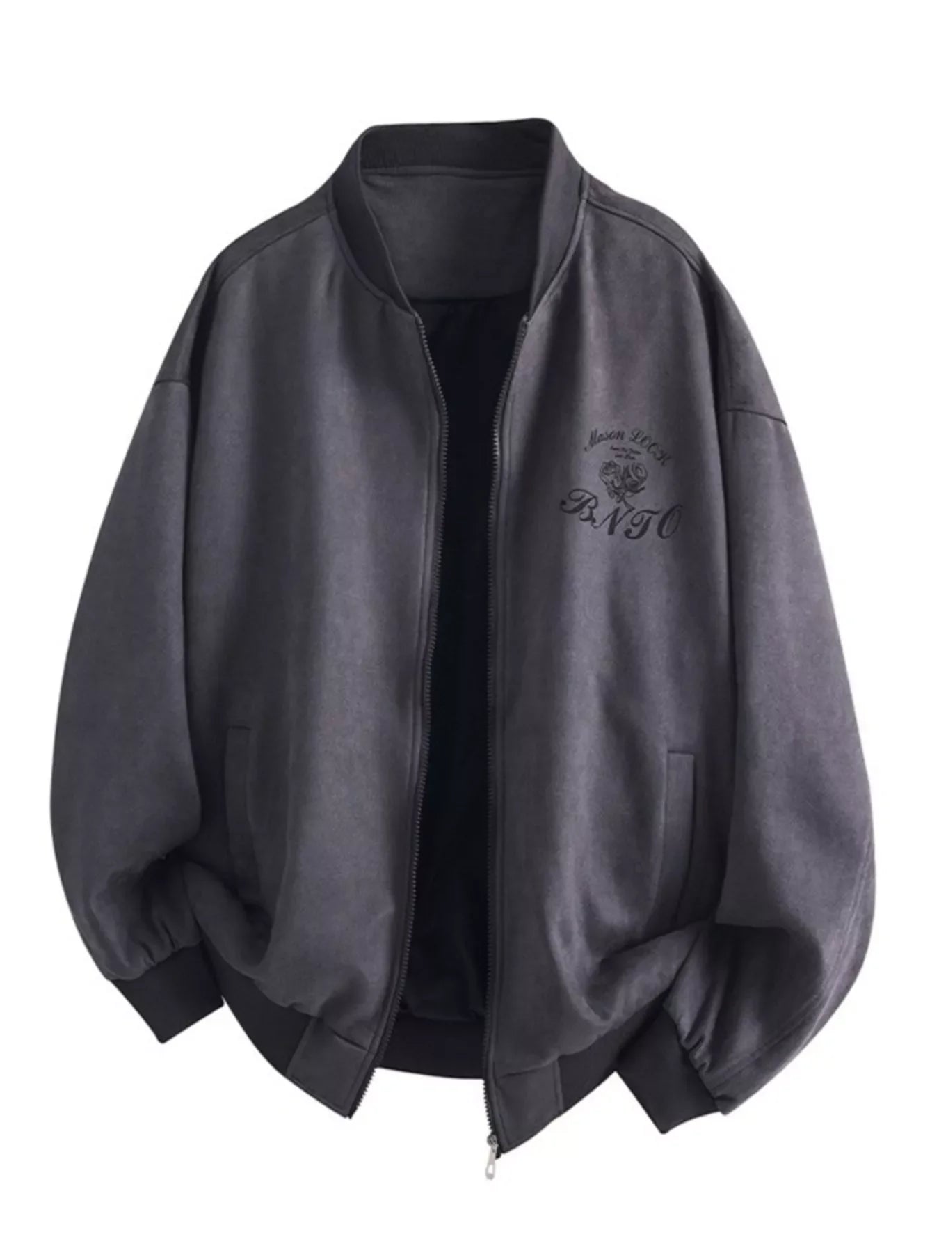 Herren Plus Size Zip-Up Langarmjacke