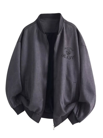 Herren Plus Size Zip-Up Langarmjacke