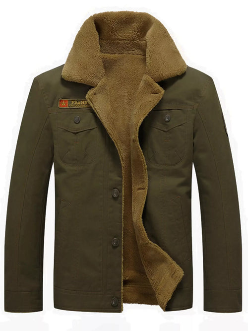 Herren Plus Size Knopf-Down Fleece-Jacke