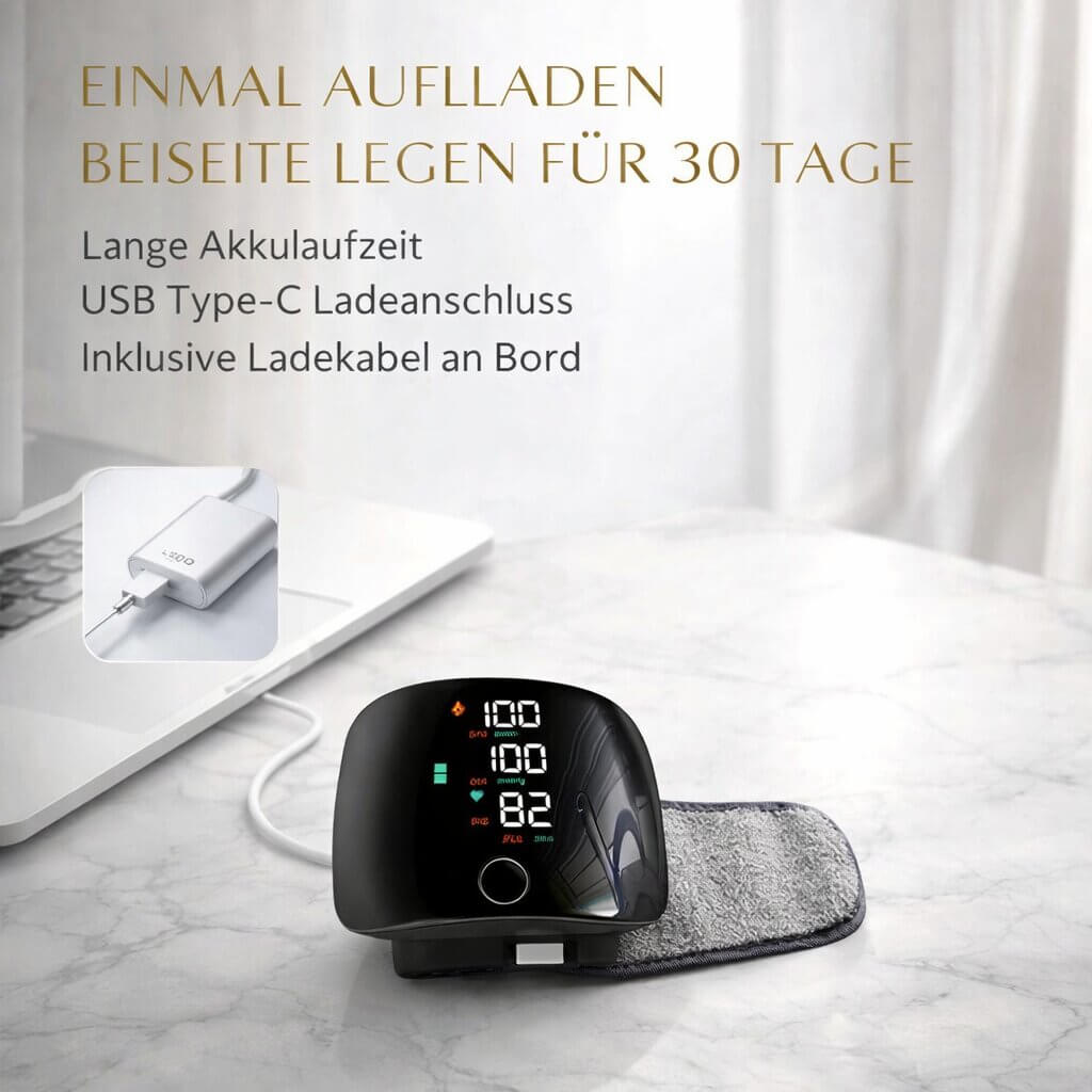 Wrist Blood Pressure Monitor | Digital Blood Pressure Meter | Rechargeable with Touch Function | Tensavio