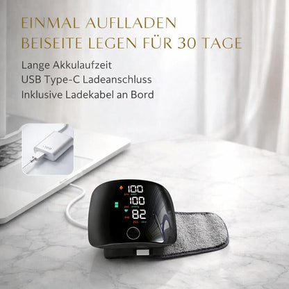 Wrist Blood Pressure Monitor | Digital Blood Pressure Meter | Rechargeable with Touch Function | Tensavio