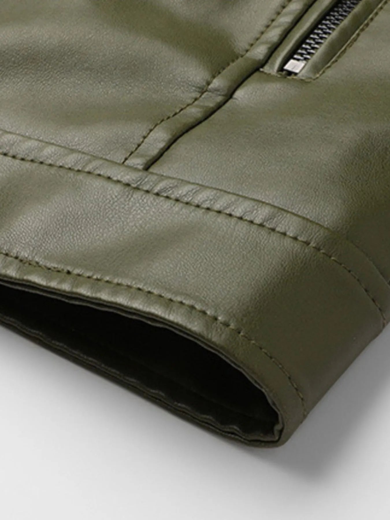 Herren Lederjacke mit Reißverschluss in Übergröße