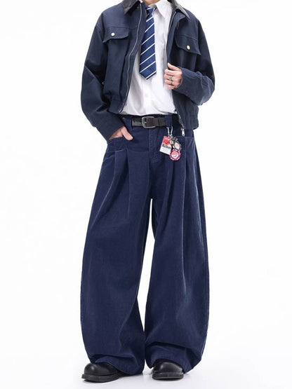 Herren Corduroy-Hose in voller Größe mit weitem Bein, Plus Size