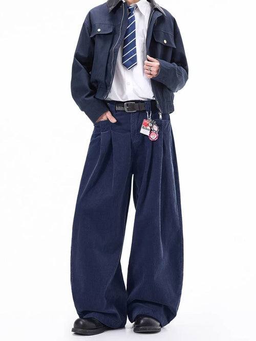 Herren Corduroy-Hose in voller Größe mit weitem Bein, Plus Size