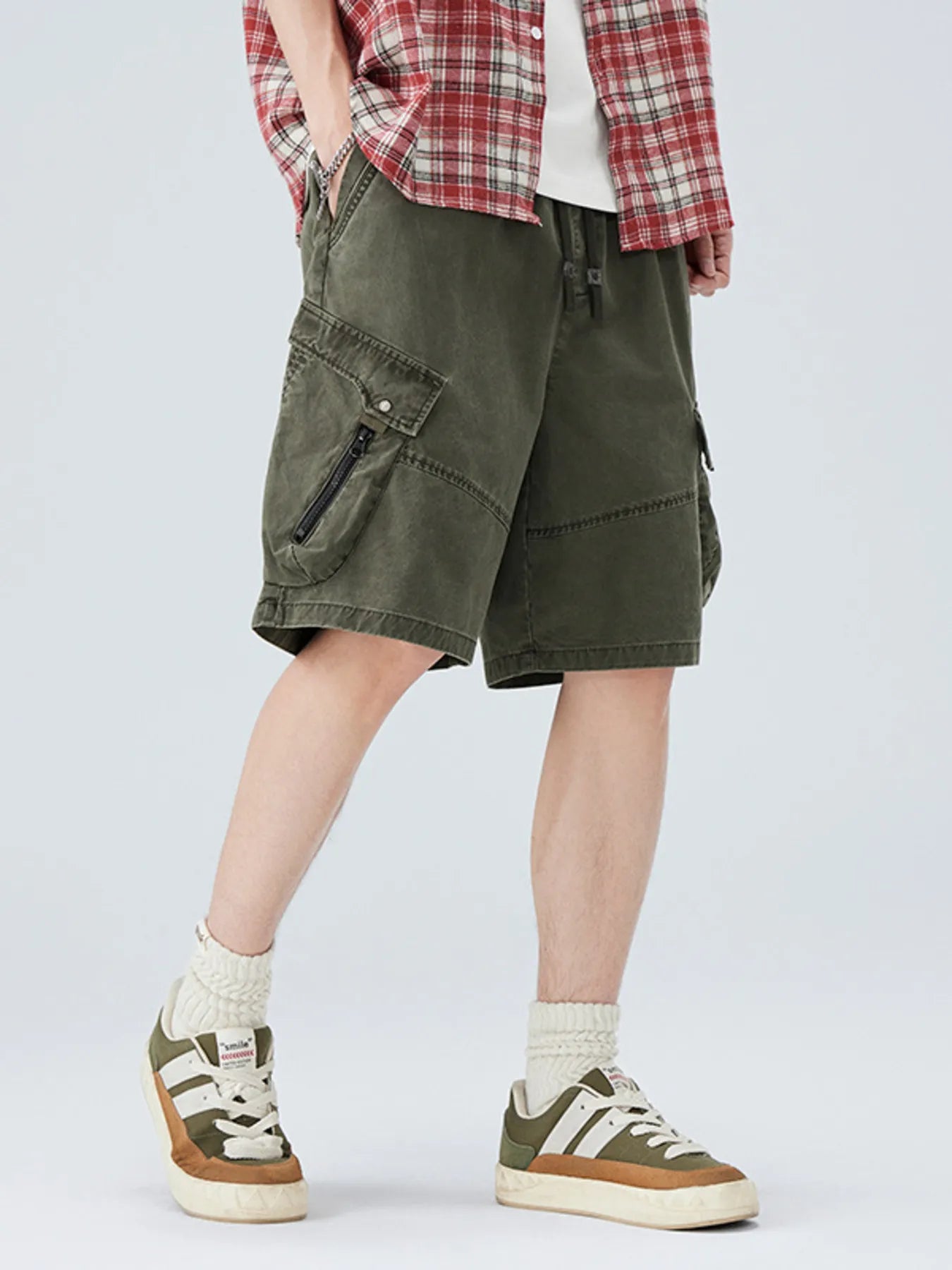 Herren Plus Size Cargo Shorts mit mehreren Taschen