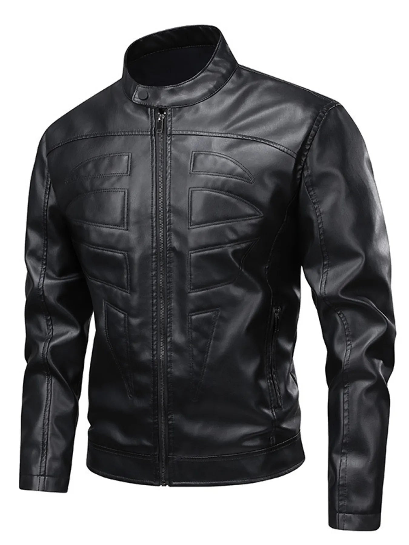 Herren Lederjacke mit Reißverschluss in Übergröße