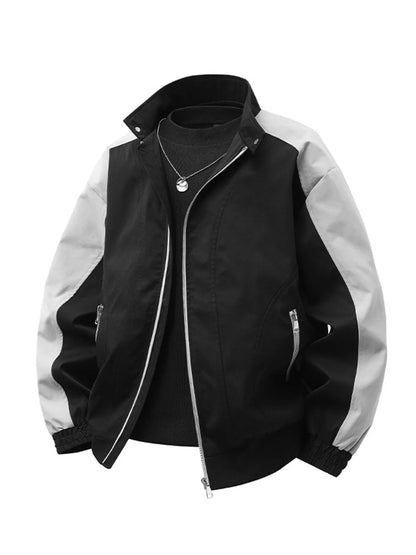 Herren Plus Size Farbblock Casual Bomberjacke