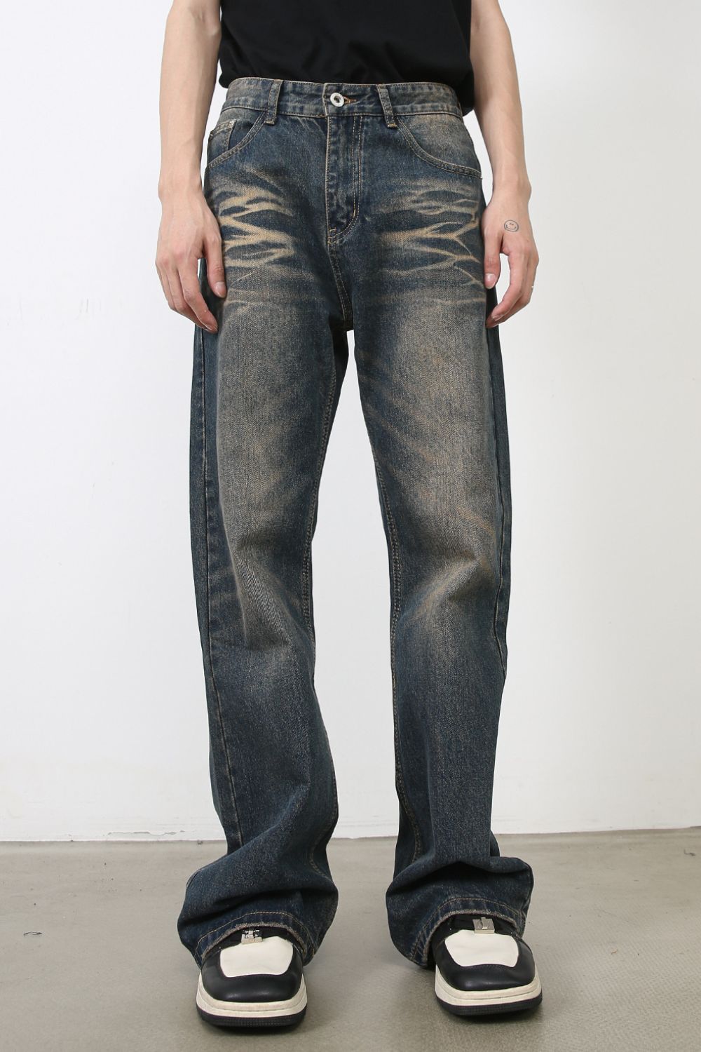 Herren Baggy Jeans mit Taschen