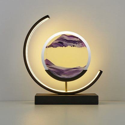 Dekorative LED Tischlampe | Moderne Designerlampe | Rotierendes Sandbild | SandScape