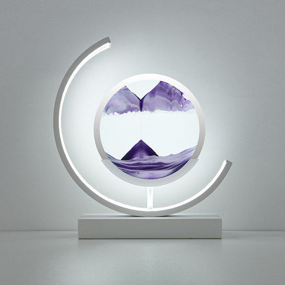 Dekorative LED Tischlampe | Moderne Designerlampe | Rotierendes Sandbild | SandScape