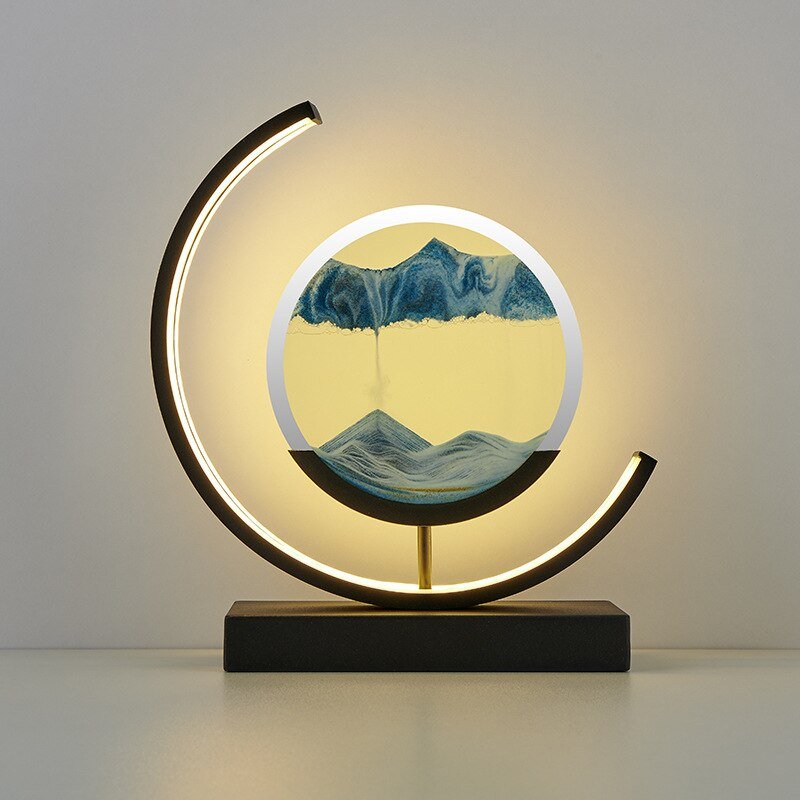 Decorative LED Table Lamp | Modern Designer Lamp | Rotating Sand Picture | SandScape