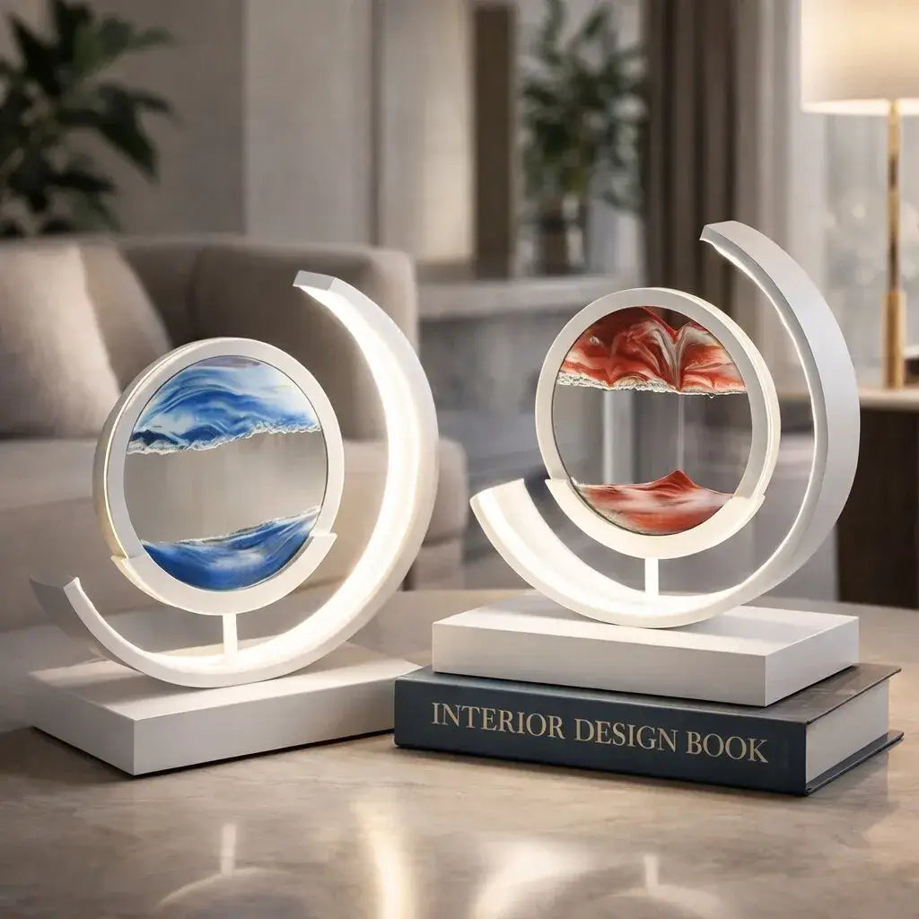 Decorative LED Table Lamp | Modern Designer Lamp | Rotating Sand Picture | SandScape