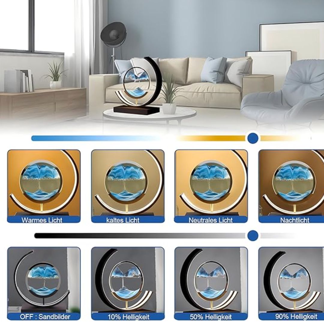 Decorative LED Table Lamp | Modern Designer Lamp | Rotating Sand Picture | SandScape