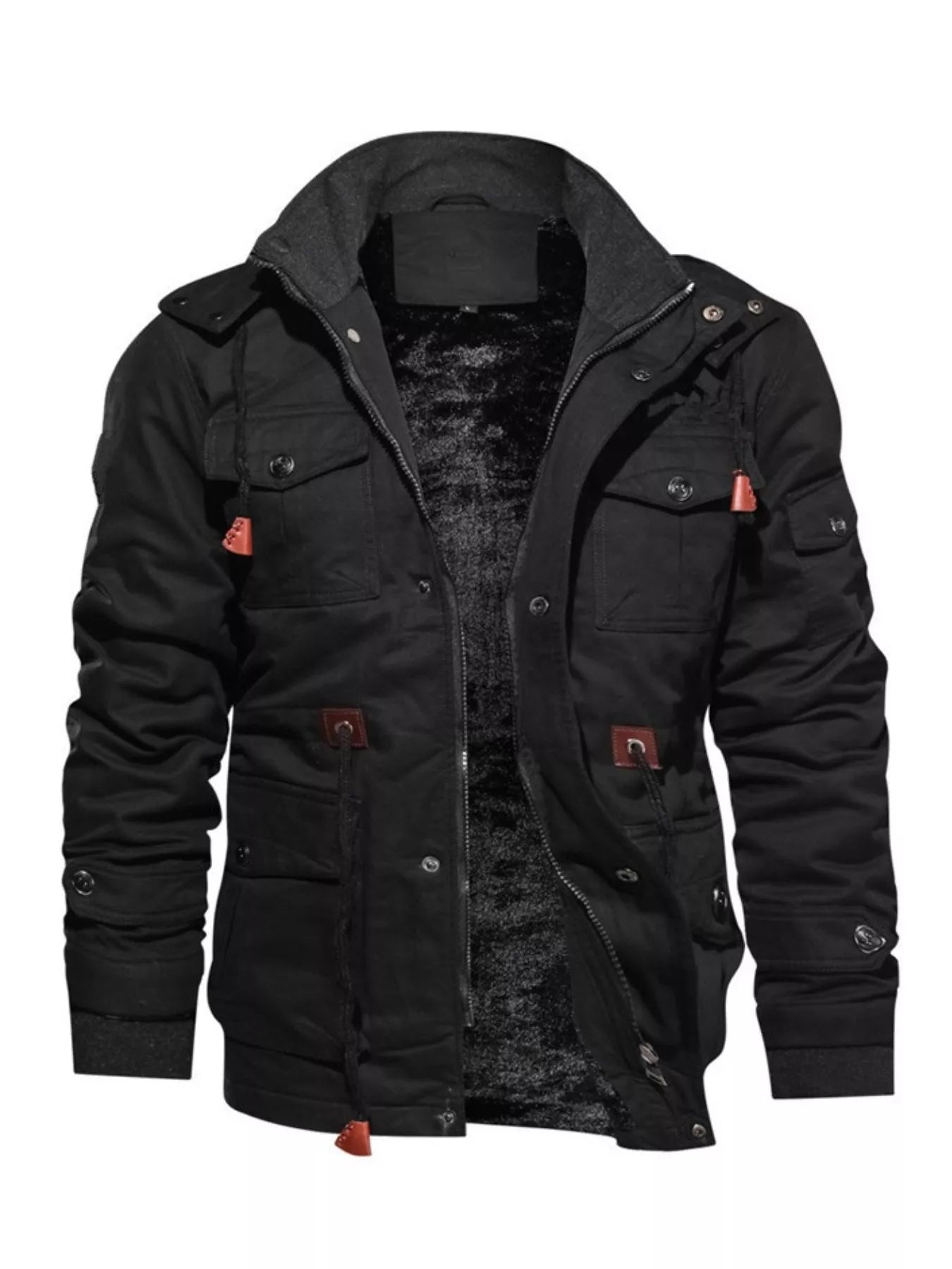 Herren Plus Size Zip-Up Warmer Wintermantel