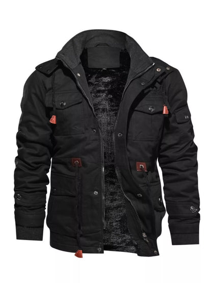 Herren Plus Size Zip-Up Warmer Wintermantel