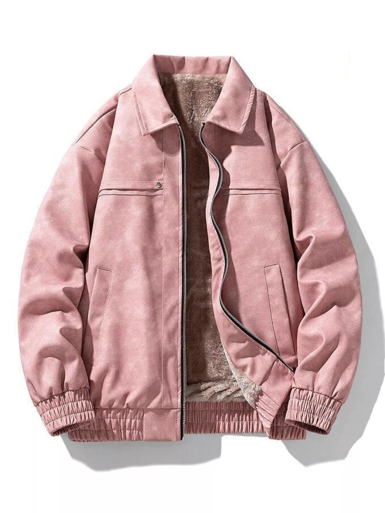 Herren Plus Size Fleecegefütterte Zip-Jacke