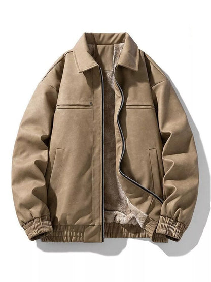 Herren Plus Size Fleecegefütterte Zip-Jacke