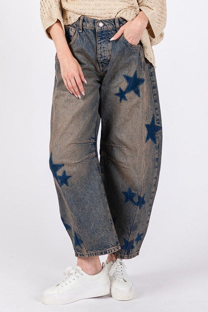 SAGE + FIG Star Weite Beinform Damenjeans mit Taschen Klein