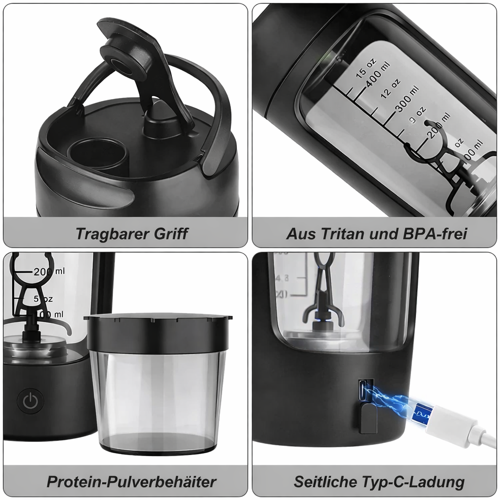 Electric Protein Shaker | Self-Stirring Shaker Cup | USB Mixer Cup | Mixadel