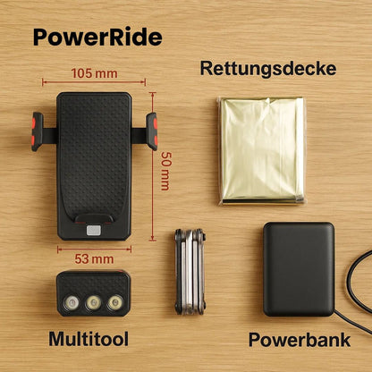 Bicycle Light with Phone Holder & Power Bank | Front Bicycle Lighting | PowerRide