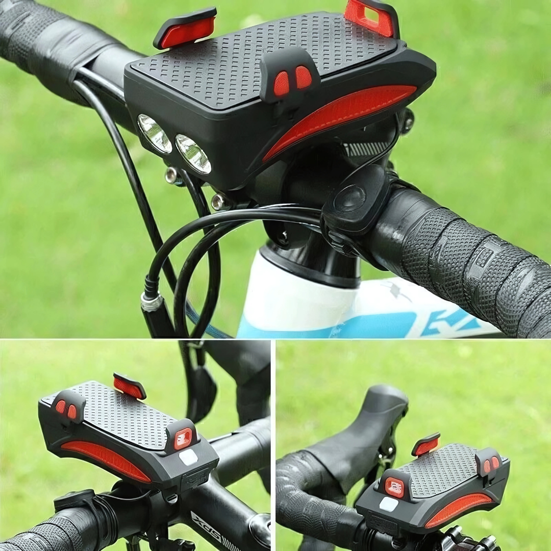 Bicycle Light with Phone Holder & Power Bank | Front Bicycle Lighting | PowerRide