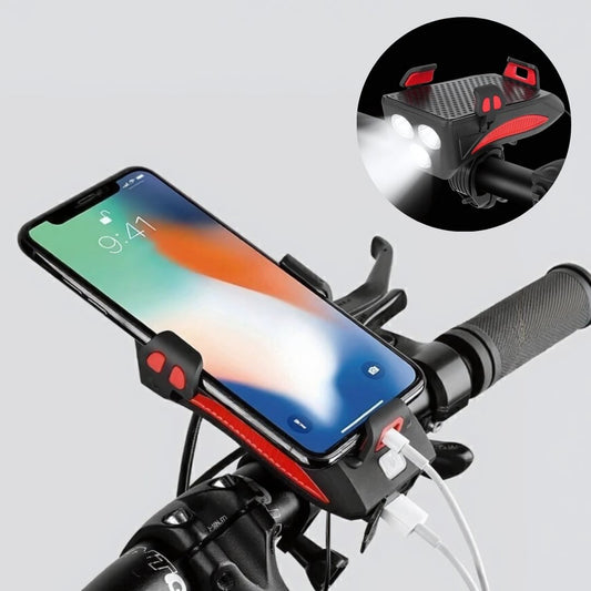 Bicycle Light with Phone Holder & Power Bank | Front Bicycle Lighting | PowerRide