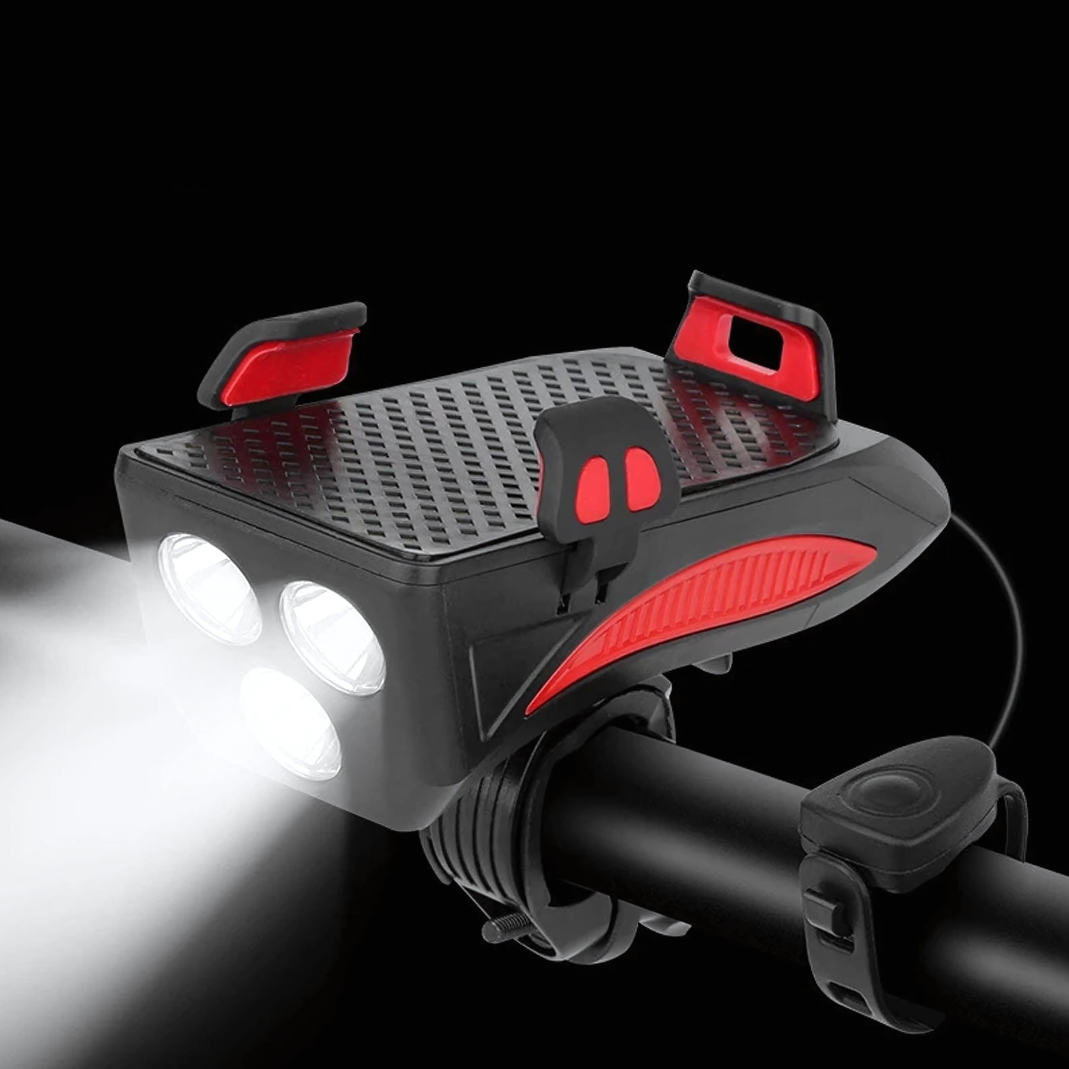 Bicycle Light with Phone Holder & Power Bank | Front Bicycle Lighting | PowerRide