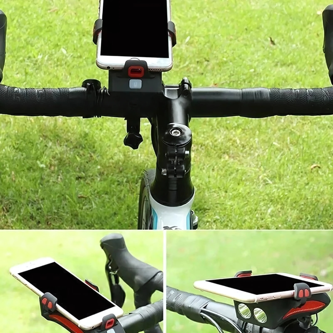 Bicycle Light with Phone Holder & Power Bank | Front Bicycle Lighting | PowerRide