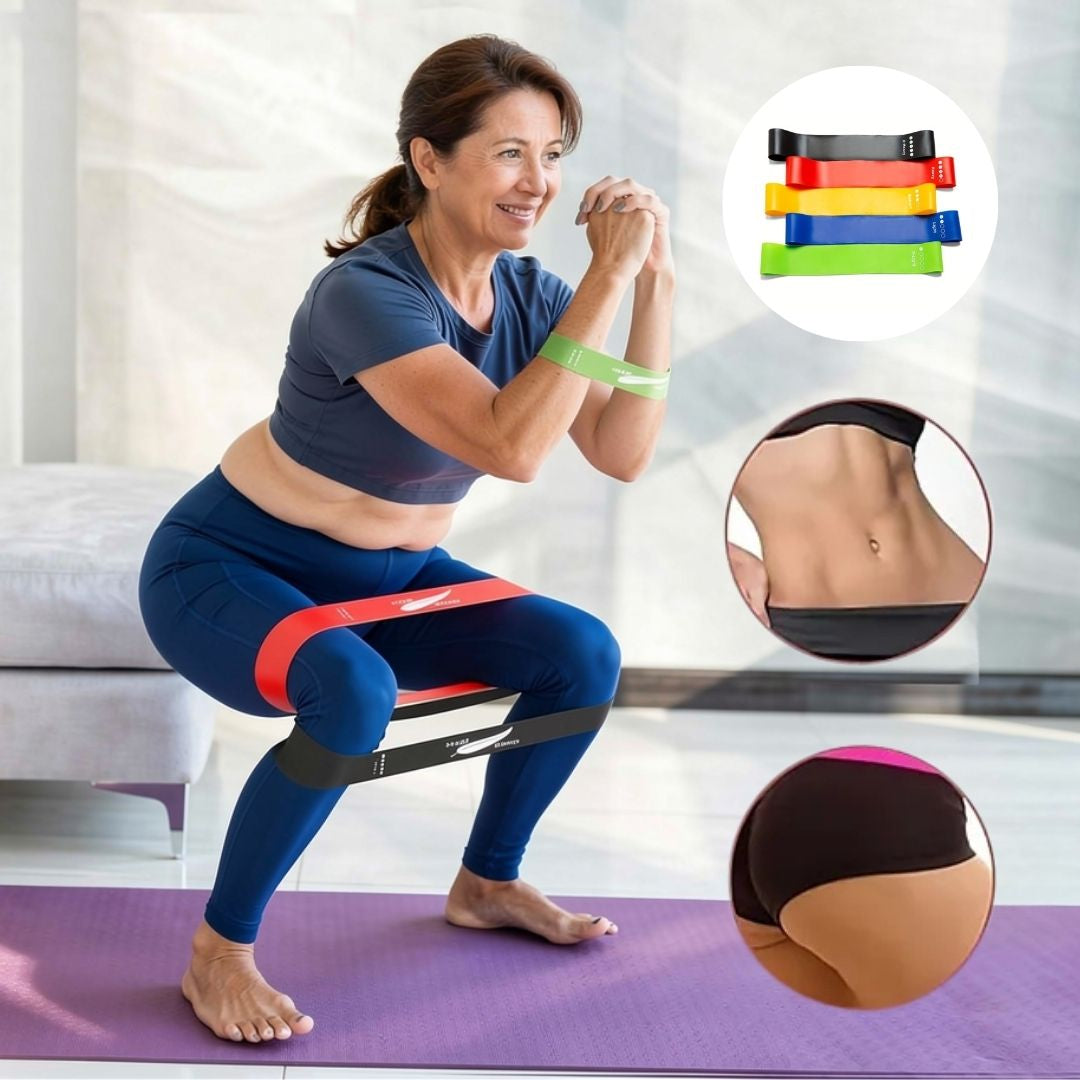Fitness Bands 5-Piece Set up to 25 kg | Resistance Bands for Home | Sports Rubber Bands | Bandix