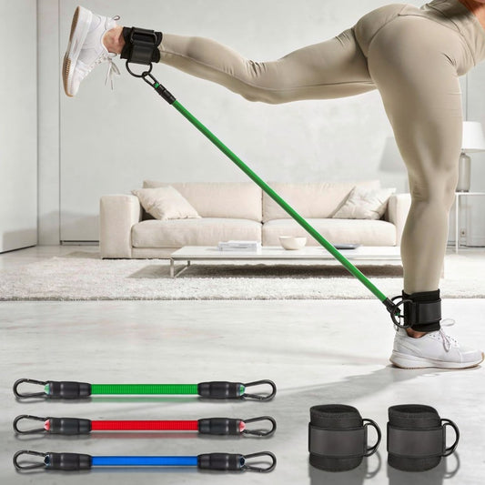 Fitnessbänder mit Knöchelriemen für Beintraining zu Hause | Widerstandsbänder | LegPower